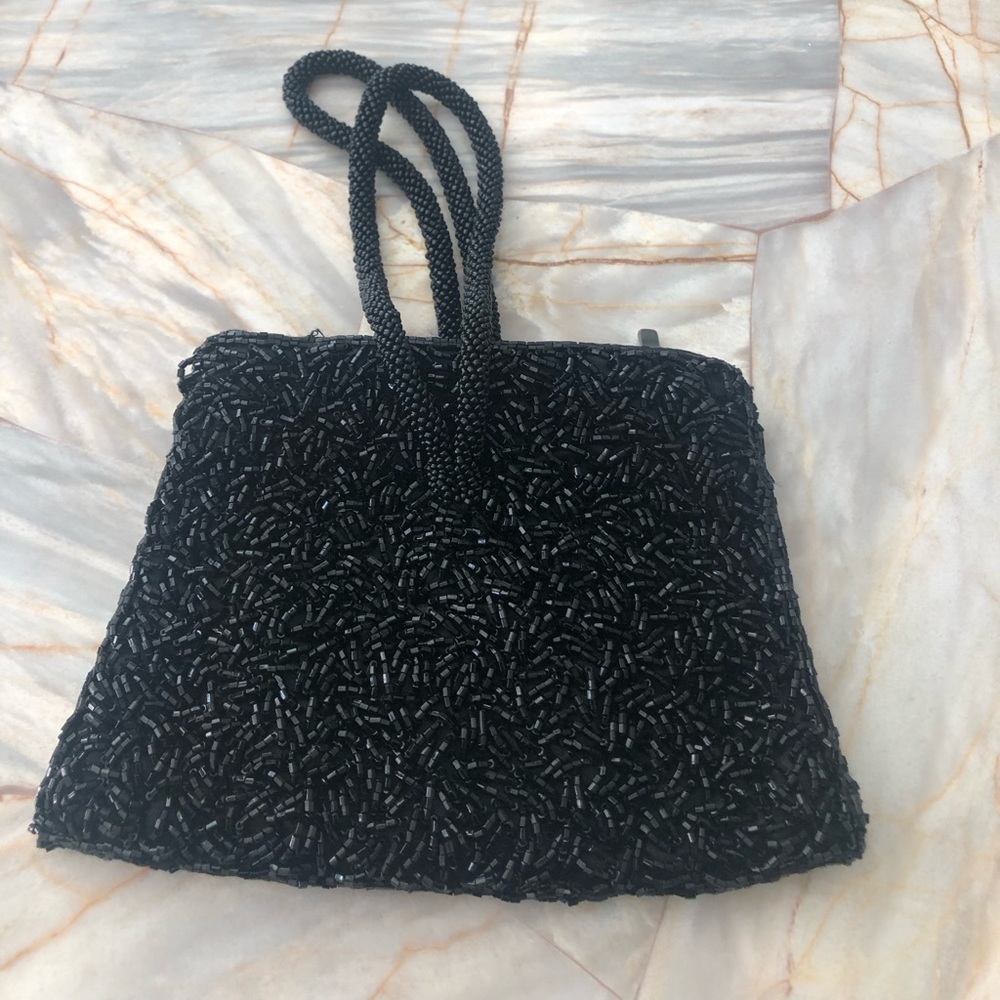 Black beaded  bag